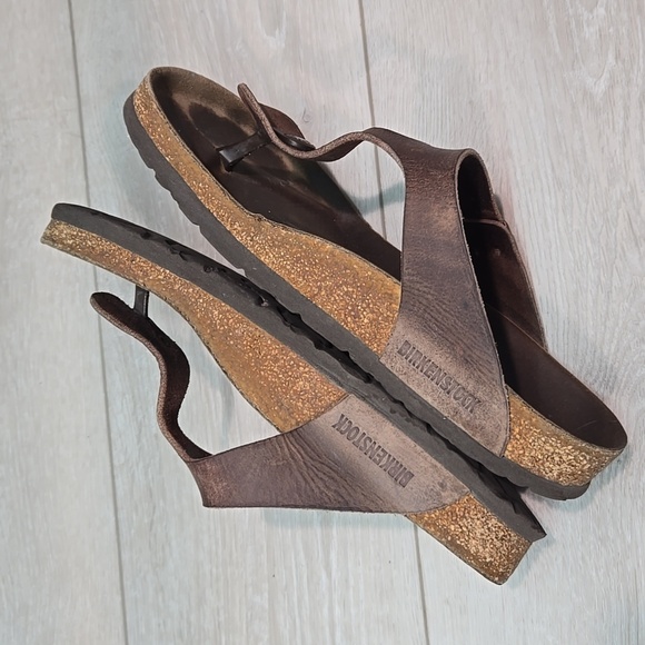 Birkenstock Women Gizeh Brown Sandals Slide Shoes Sz 39/8 Regular - Picture 8 of 10